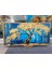 Yağlı Boya Dokulu Tablo Mavi Fonda Bonsai Ağacı U01009 5