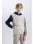 Erkek Çocuk Kapüşonlu Cep Baskılı Sweatshirt B4426A8NS 3