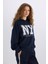 Loose Fit Kapüşonlu Baskılı Kalın Kumaş Sweatshirt E3332AXNS 3