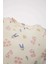 Kız Bebek Pijama Takımı Çiçekli Uzun Kollu Fitilli Kaşkorse Üst Beli Lastikli Uzun Alt D6803A5NS 3