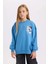 Kız Çocuk Relax Fit Bisiklet Yaka Sırt Baskılı Sweatshirt D6496A8NS 3