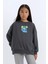 Kız Çocuk Relax Fit Bisiklet Yaka Baskılı Sweatshirt D6495A8NS 1