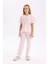 Kız Çocuk Pijama Takımı Kalp Desenli Kısa Kollu Üst Uzun Alt D8197A8NS 1