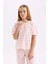 Kız Çocuk Pijama Takımı Kalp Desenli Kısa Kollu Üst Uzun Alt D8197A8NS 3
