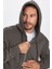 Unisex Relax Fit Rahat Kesim Pamuklu İçi Polarlı Çift Cepli Fermuarlı Gri Kapüşonlu Sweatshirt 2