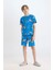 Erkek Çocuk Pijama Takımı Desenli Kısa Kollu Üst Şort D8782A8NS 1