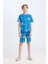 Erkek Çocuk Pijama Takımı Desenli Kısa Kollu Üst Şort D8782A8NS 2