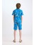 Erkek Çocuk Pijama Takımı Desenli Kısa Kollu Üst Şort D8782A8NS 5