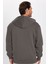 Unisex Relax Fit Rahat Kesim Pamuklu İçi Polarlı Çift Cepli Fermuarlı Gri Kapüşonlu Sweatshirt 5