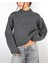 Kadın Antrasit Crop Yumuşak Oversize Kazak 3