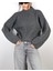 Kadın Antrasit Crop Yumuşak Oversize Kazak 4