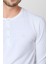 Düğmeli Bisiklet Yaka Uzun Kollu T-shirt NP-Collargo - Ekru 4