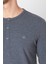 Düğmeli Bisiklet Yaka Uzun Kollu T-shirt NP-Collargo - Koyu Gri 4