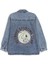 Ön ve Arkası Baskılı Cep Detaylı Erkek Çocuk Denim Gömlek Mavi 001-0001979 2