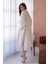 Kadın Natur Keten Sırtı Nakışlı Inci Detaylı Uzun Kimono Ceket 29001 1