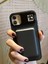 iPhone 11 Uyumlu Kamera Çerçeve Standlı Siyah Karbon Deri Cüzdanlı Kılıf 3