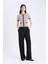 Slim Fit Dar Kesim Bisiklet Yaka Çizgili Fitilli Kaşkorse Kısa Kollu Tişört C2566AX25SP 2