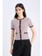 Slim Fit Dar Kesim Bisiklet Yaka Çizgili Fitilli Kaşkorse Kısa Kollu Tişört C2566AX25SP 3