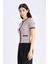 Slim Fit Dar Kesim Bisiklet Yaka Çizgili Fitilli Kaşkorse Kısa Kollu Tişört C2566AX25SP 4