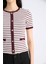 Slim Fit Dar Kesim Bisiklet Yaka Çizgili Fitilli Kaşkorse Kısa Kollu Tişört C2566AX25SP 5