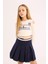 Kız Çocuk Slim Fit Dar Kesim Bisiklet Yaka Baskılı Ribana Uzun Kollu Tişört D9920A825SP 2