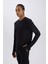 Fit Slim Fit Dar Kesim Bisiklet Yaka Sporcu Uzun Kollu Tişört A3961AX24WN 4