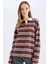 Coool Loose Fit Polo Yaka Çizgili Uzun Kollu Tişört E4915AX25SP 3