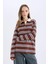 Coool Loose Fit Polo Yaka Çizgili Uzun Kollu Tişört E4915AX25SP 5