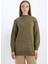 Regular Fit Yarım Balıkçı Yaka Basic Düz Triko Kazak Tunik B0085AX24WN 4