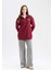 Regular Fit Fermuarlı Dik Yaka Baskılı İçi Yumuşak Tüylü Kalın Sweatshirt Tunik E8846AX24CW 2