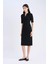 Bodycon Vücudu Saran Polo Yaka Fitilli Kaşkorse Kısa Kollu Midi Elbise E6806AX25SP 2