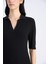 Bodycon Vücudu Saran Polo Yaka Fitilli Kaşkorse Kısa Kollu Midi Elbise E6806AX25SP 5