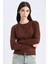 Regular Fit Bisiklet Yaka Basic Düz Triko Hırka D6282AX25SP 1