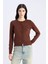 Regular Fit Bisiklet Yaka Basic Düz Triko Hırka D6282AX25SP 3
