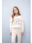 Kız Çocuk 2'li Takım Baskılı Sweatshirt Beli Paçası Lastikli Eşofman Altı D9886A825SP 2