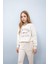 Kız Çocuk 2'li Takım Baskılı Sweatshirt Beli Paçası Lastikli Eşofman Altı D9886A825SP 3
