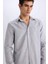 Modern Fit Polo Yaka Basic Düz Uzun Kollu Gömlek E5045AX25SM 5