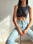 Kadın Antrasit Burgulu Crop Top 1