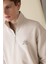 Comfort Regular Fit Rahat Kalıp Fermuarlı Dik Yaka Baskılı Sweatshirt C6132AX24AU 4