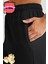 Kışlık Bol Kalıp Kalın Eşofman Baggy Sweatpants Jogger Siyah-Gri 4
