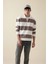 Boxy Fit Fermuarlı Dik Yaka Çizgili Sweatshirt C7045AX24AU 3