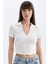 Slim Fit Dar Kesim Polo Yaka Fitilli Kaşkorse Kısa Kollu Tişört D4545AX24HS 1