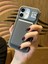 iPhone 16 Uyumlu Kamera Çerçeve Standlı Gri Karbon Deri Cüzdanlı Kılıf 3