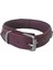 Deri Parlak Taşlı Köpek Boyun Tasması 28-32 cm x-Small Mor 2