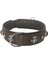 Deri Doğal Taşlı Köpek Boyun Tasması 49-55 cm Large Kahverengi 3