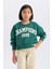 Kız Çocuk Relax Fit Bisiklet Yaka Baskılı Sweatshirt D7442A825SP 4