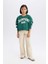 Kız Çocuk Relax Fit Bisiklet Yaka Baskılı Sweatshirt D7442A825SP 5