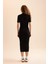 Fitted Polo Yaka Kısa Kollu Yırtmaçlı Midi Triko Elbise D4914AXNS 4