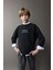 Erkek Çocuk Oversize Geniş Kalıp Bisiklet Yaka Sırt Baskılı Yıkamalı Soluk Efektli Sweatshirt D8494A825SP 4