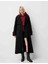 Allbucks Bershka, Siyah Oversize Yün Içerikli Kaşe Trençkot Kaban ABBRS1009 1